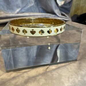 Kate Spade Gold and‎ White Enamel Bangle Bracelet